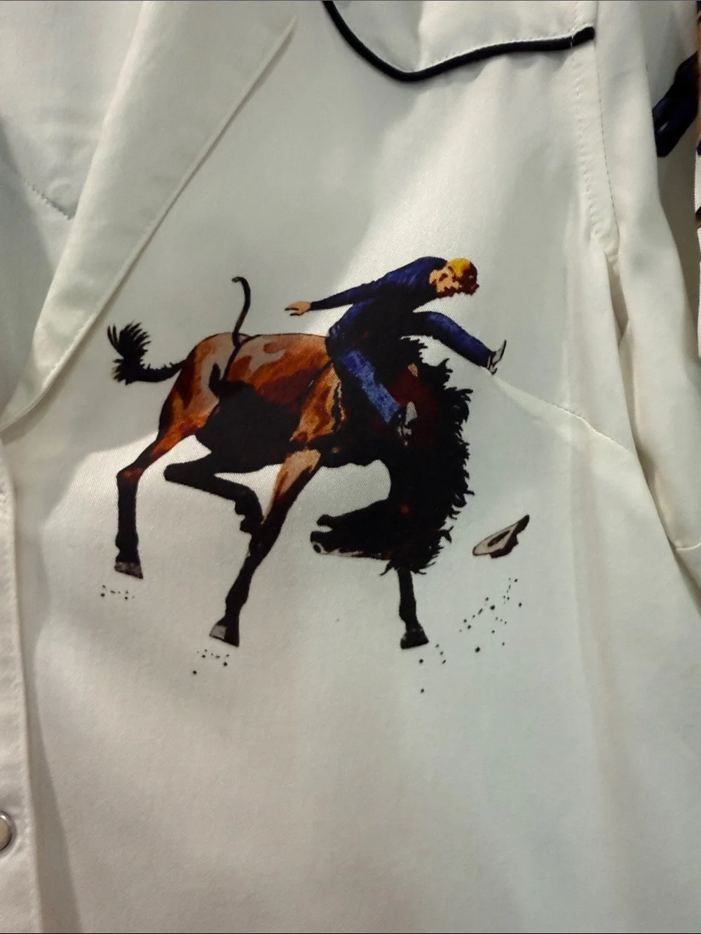 Lainey Wilson X Wrangler White Rodeo Print Snap Front Western Shirt